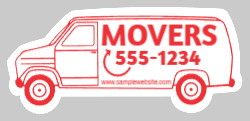 Magnet - Van Shape (4.125x1.875 - Left Facing) - White