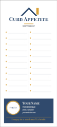 Custom 3.5" x 8" Notepad, Curb Appetite Shopping List