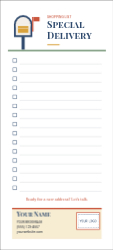 Custom 3.5" x 8" Notepad, Special Delivery Shopping List