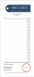 Custom 3.5" x 8" Notepad, Price Check Shopping List