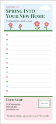 Custom 3.5" x 8" Notepad, Spring Into Your New Home Shopping List