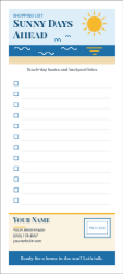 Custom 3.5" x 8" Notepad, Sunny Days Ahead Shopping List