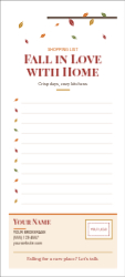 Custom 3.5" x 8" Notepad, Fall in Love with Home Shopping List