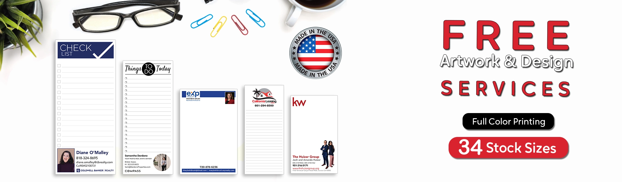 Logo Notepads | 34 Sizes | Free Design | Captain Notepad