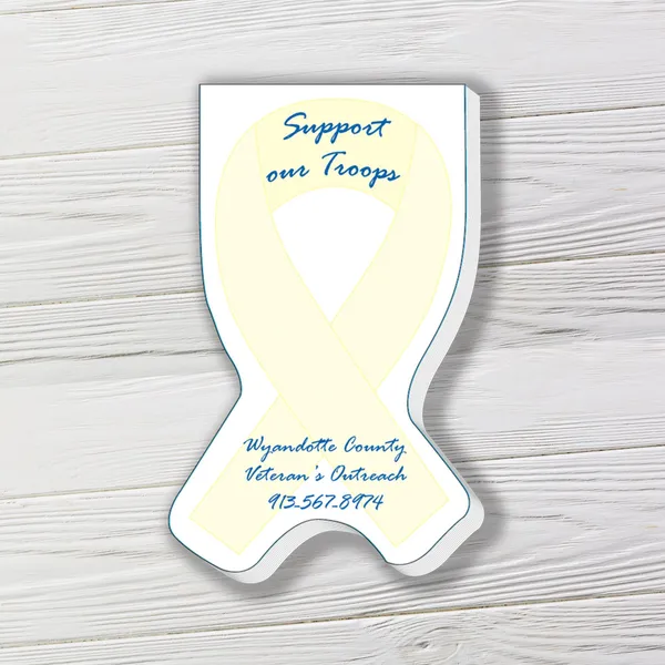 Custom 4" x 7" Yellow Ribbon Scratch Pad, 50 Sheets Yellow ribbon 4x7 scratch pad, 50 sheets, custom notepad with blue text