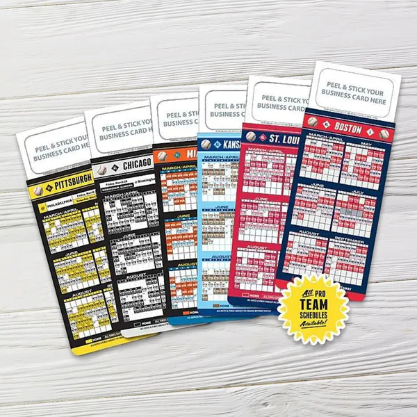 Pro Baseball Schedule Custom Notepad 3.5x9 with Team Schedules in Multiple Color Schemes