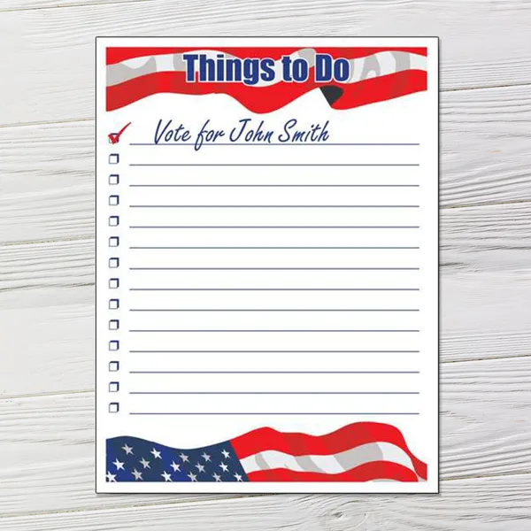 Things To Do Checklist Campaign Notepad - Made in USA