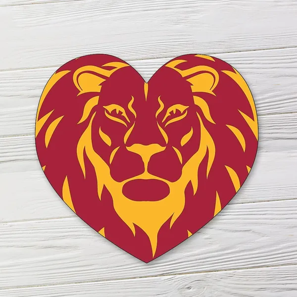 Large heart-shaped magnet, 4"x3.75", red and gold design, promotional product