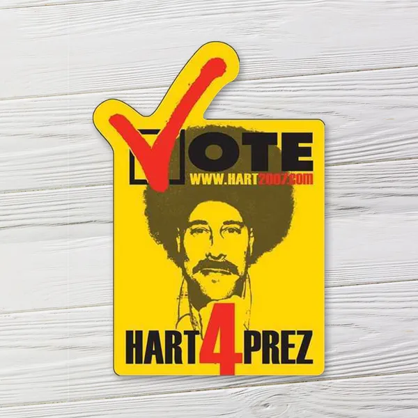 Vote shape magnet, 2.25x3.25 inches, yellow and red promotional product