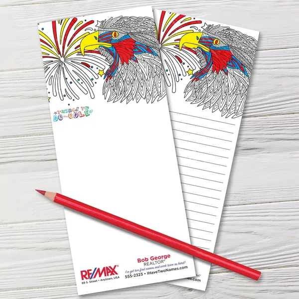 Things To Do-odle Coloring Pads 3.5x8 eagle design custom notepads red yellow blue