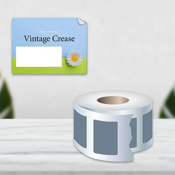 4"x3" rectangle custom notepad with blue sky, green grass, and white label area
