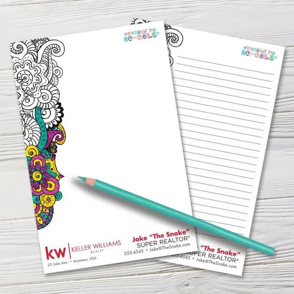 Things to Do-odle coloring pad notepad 5.5x8.25 with colorful mandala designs and blank lines