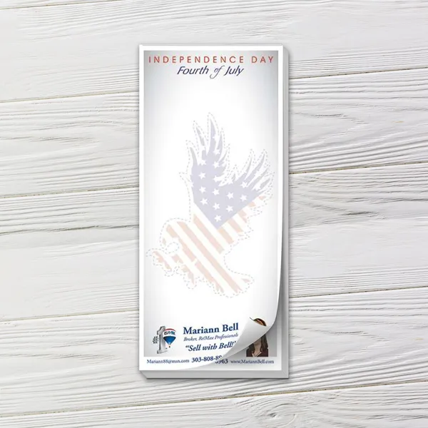 Custom notepad with red, white, and blue eagle design, patriotic Independence Day theme