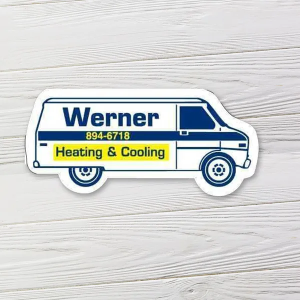Van shape magnet 3.125x1.4375 inches, navy blue and yellow promotional product