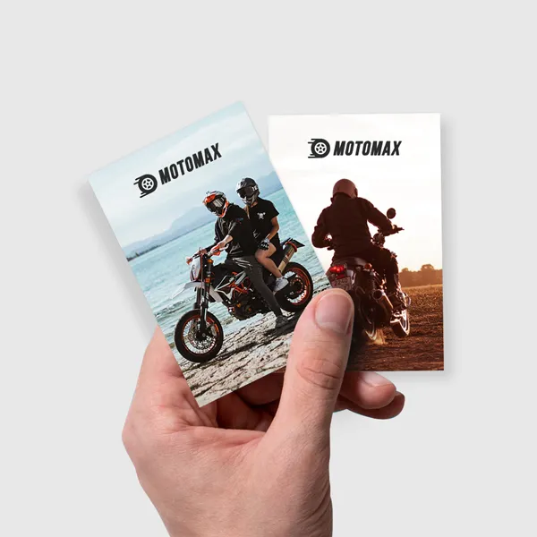 16pt Trading Cards Matte finish trading cards with motorcycle imagery in natural color tones