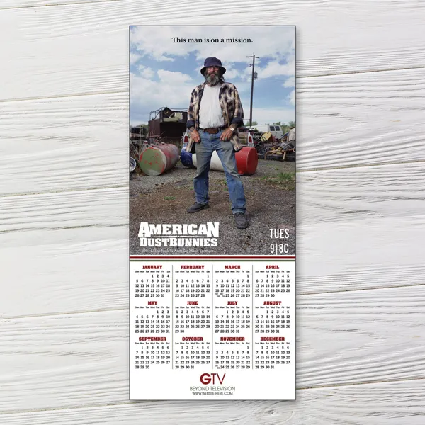 4x9 inch promotional magnet calendar with white red and blue color scheme