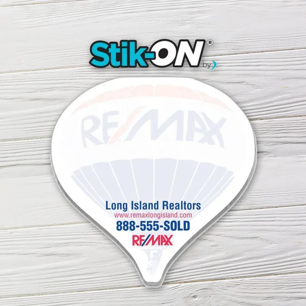 White hot air balloon shaped adhesive notes, custom promotional product notepad