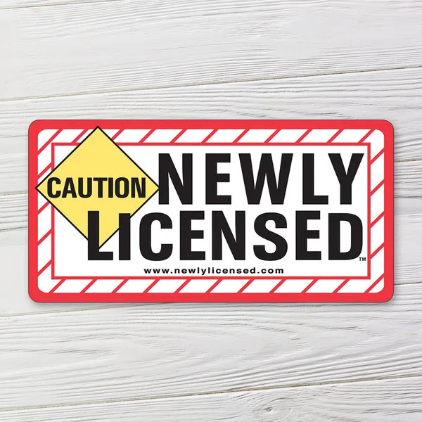 Newly Licensed 4x8 caution-themed magnet with red and yellow warning design, promotional product