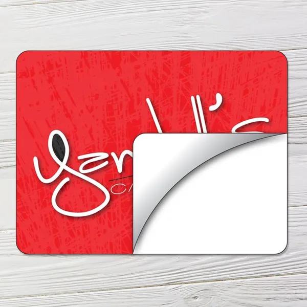 UV-Coated Vinyl 4x3 Rectangle Red Custom Notepad with White Lettering