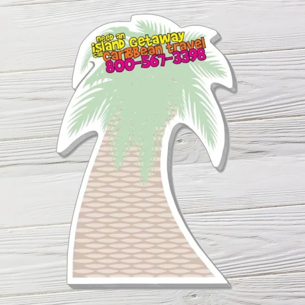 Palm tree shaped adhesive notes custom notepad in white and green