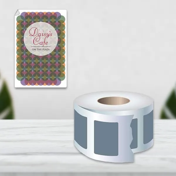 10.5x2.625 rectangle custom notepad roll with colorful geometric pattern design