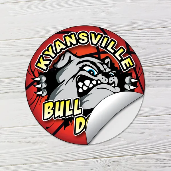 UV-Coated Vinyl 8.5 Inch Circle Custom Notepad Sticker Red Yellow Black