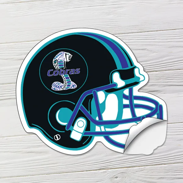 UV-Coated Vinyl Football Helmet Custom Notepad, Turquoise and Purple, 8.5x10.125