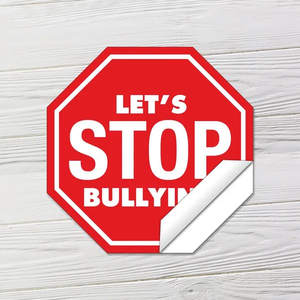 Red octagon vinyl sticker with white text, 8.5x8.5 custom notepad promotional product