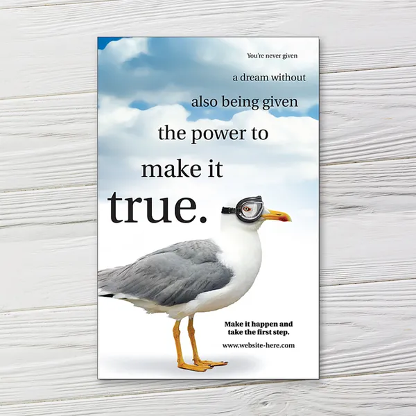 TuffMag Magnet 5.5 x 8.5 - Outdoor Safe | Captain Notepad Custom notepad magnet with motivational quote, white background, sky clouds design, 5.5x8.5 size