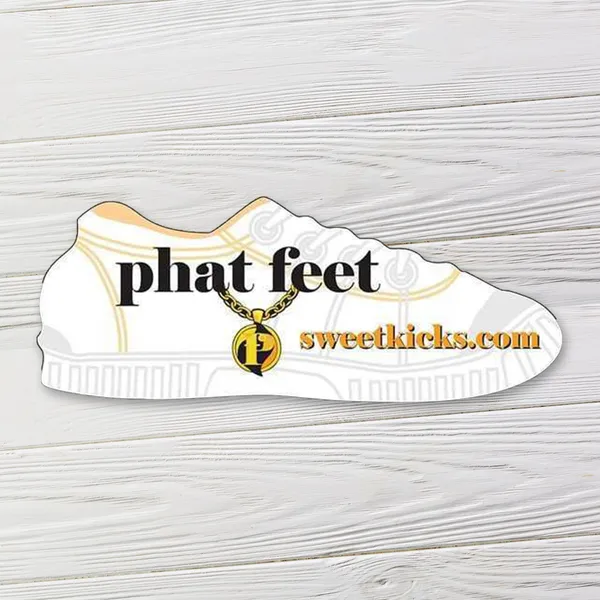 Shoe shape magnet 3.5" white gold promotional product custom notepad accessory