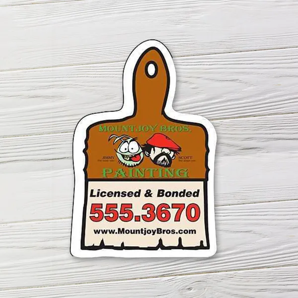 Paint brush shape magnet 2.375x3.5 orange promotional product custom notepad refrigerator