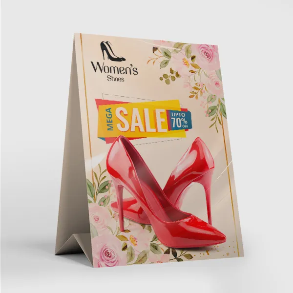 Pearl Table Tents Pearl table tents custom notepad with red high heels and pink floral design