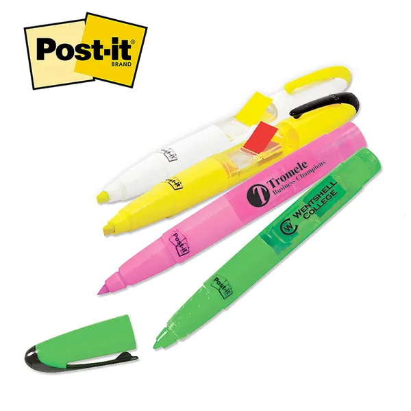Post-it Flag Pen Highlighter Combo promotional product in yellow green blue white