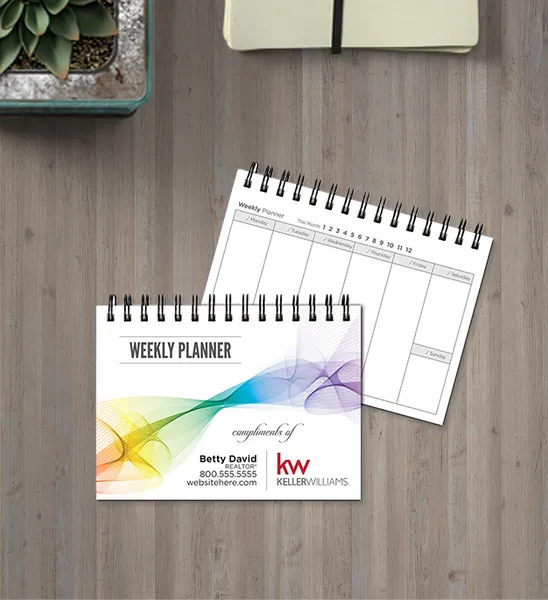 Custom weekly planner notepads with logo for productivity and brand promotions