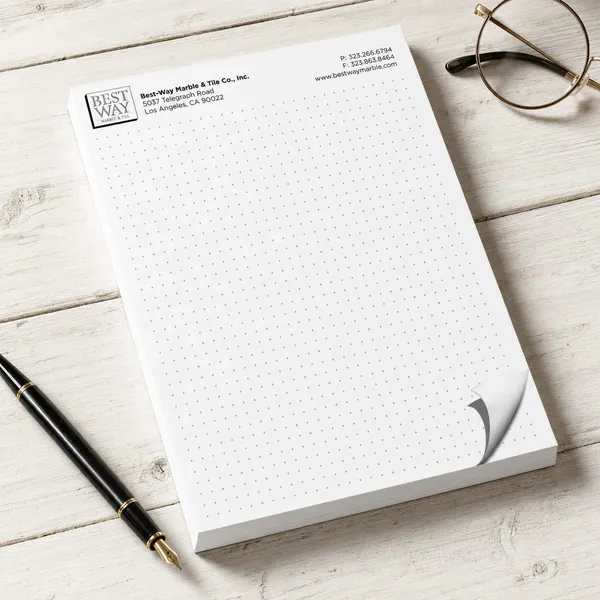 Custom Grid Graph Paper Pad, 8.5" x 11" Dot Grid Pattern Custom dot grid notepad 8.5x11 white with gray dotted pattern for writing and sketching