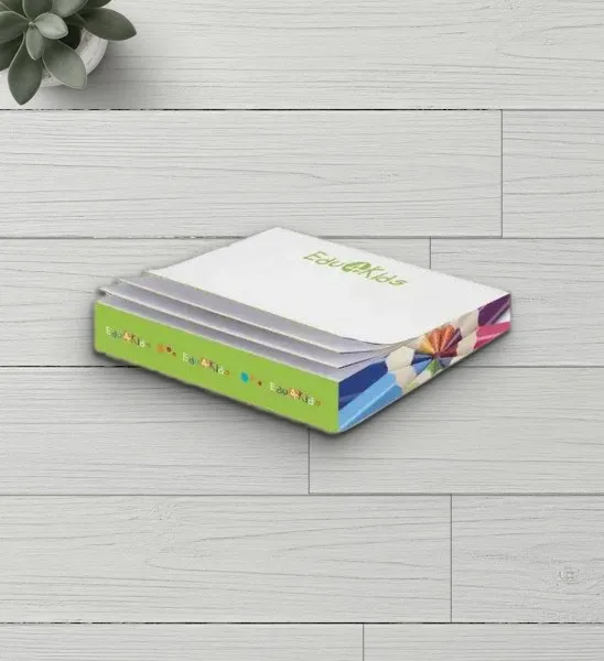 Custom memo cube blocks with full-color logo printing for desk promotions