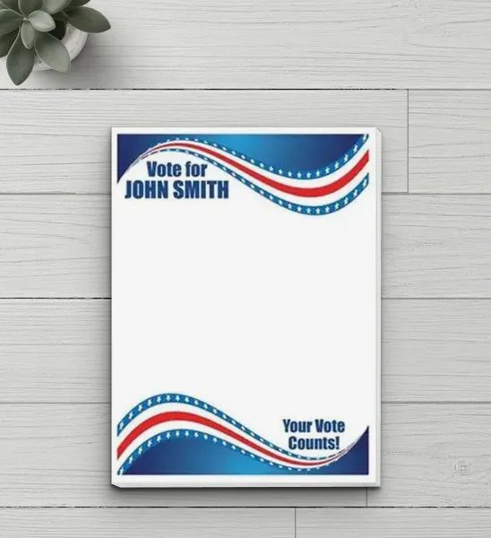 Custom political election notepads for campaign marketing and voter outreach