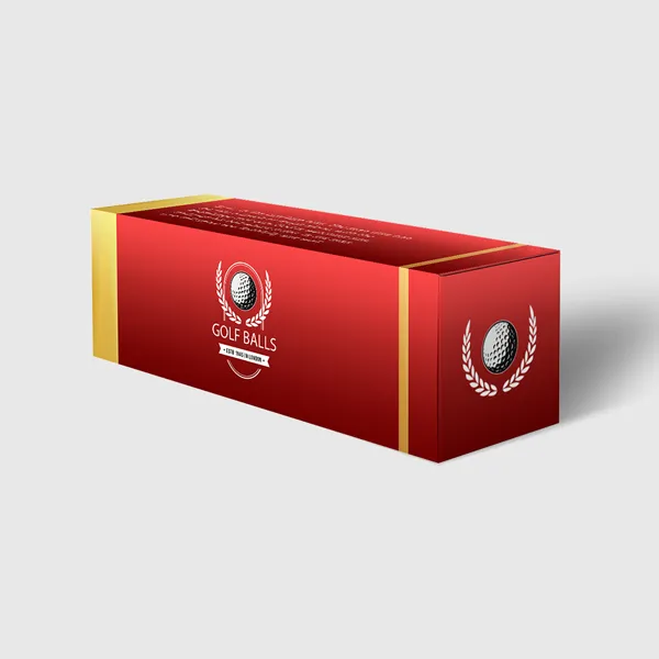 Golf Ball Boxes Red and gold custom golf ball boxes with laurel wreath design