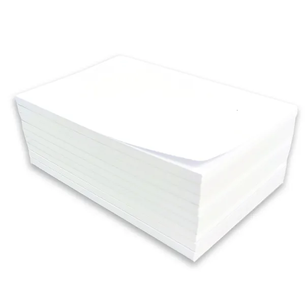 Blank white memo notepads 4.25 x 5.5 inches with 50 sheets, custom promotional product