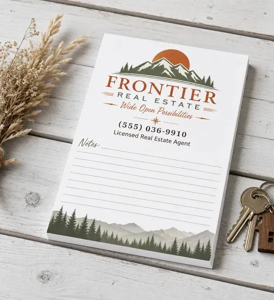 Real estate themed custom notepads for realtors and property marketing