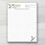 8.5 x 11 contractor notepad with 1/4-inch grid and custom logo imprint