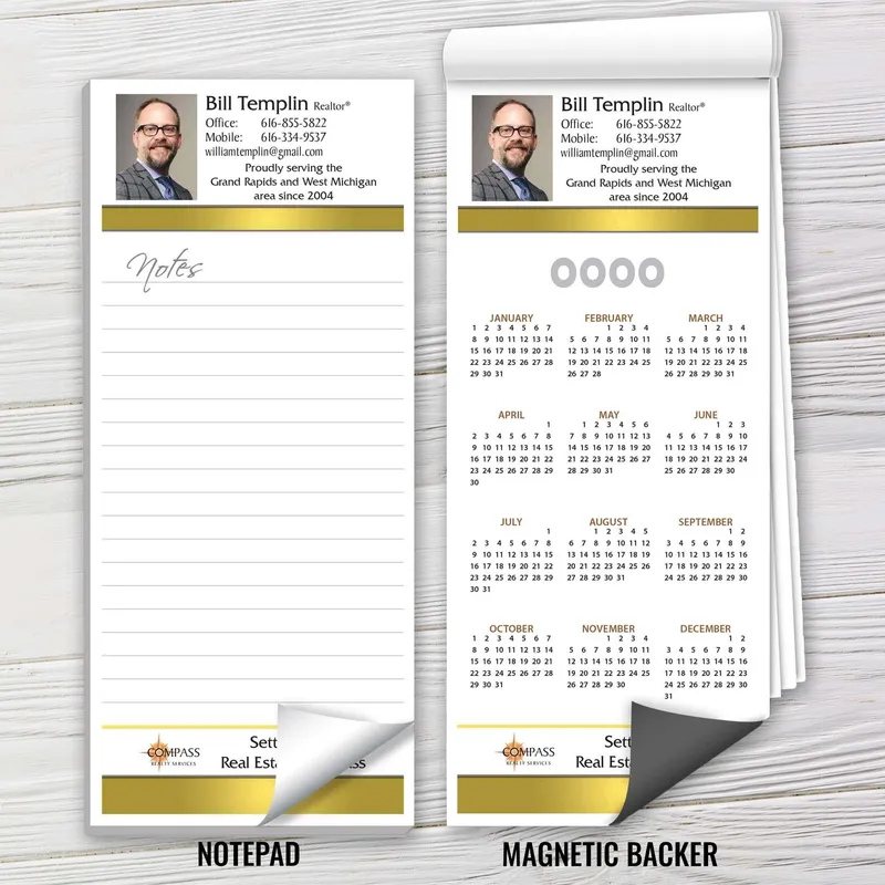 Custom Magnetic Notepad Calendar, 3.5" x 8" 1