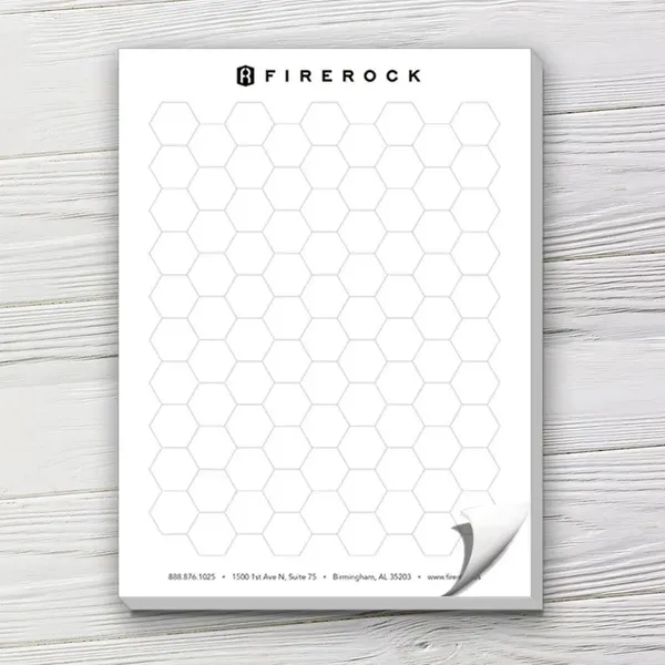 Custom Grid Graph Paper Pad, 8.5" x 11" Large Hex Pattern 3