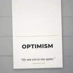 Inspirational Optimism notepad close-up