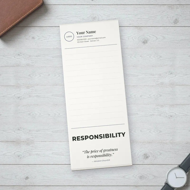 Inspirational Responsibility notepad lifestyle