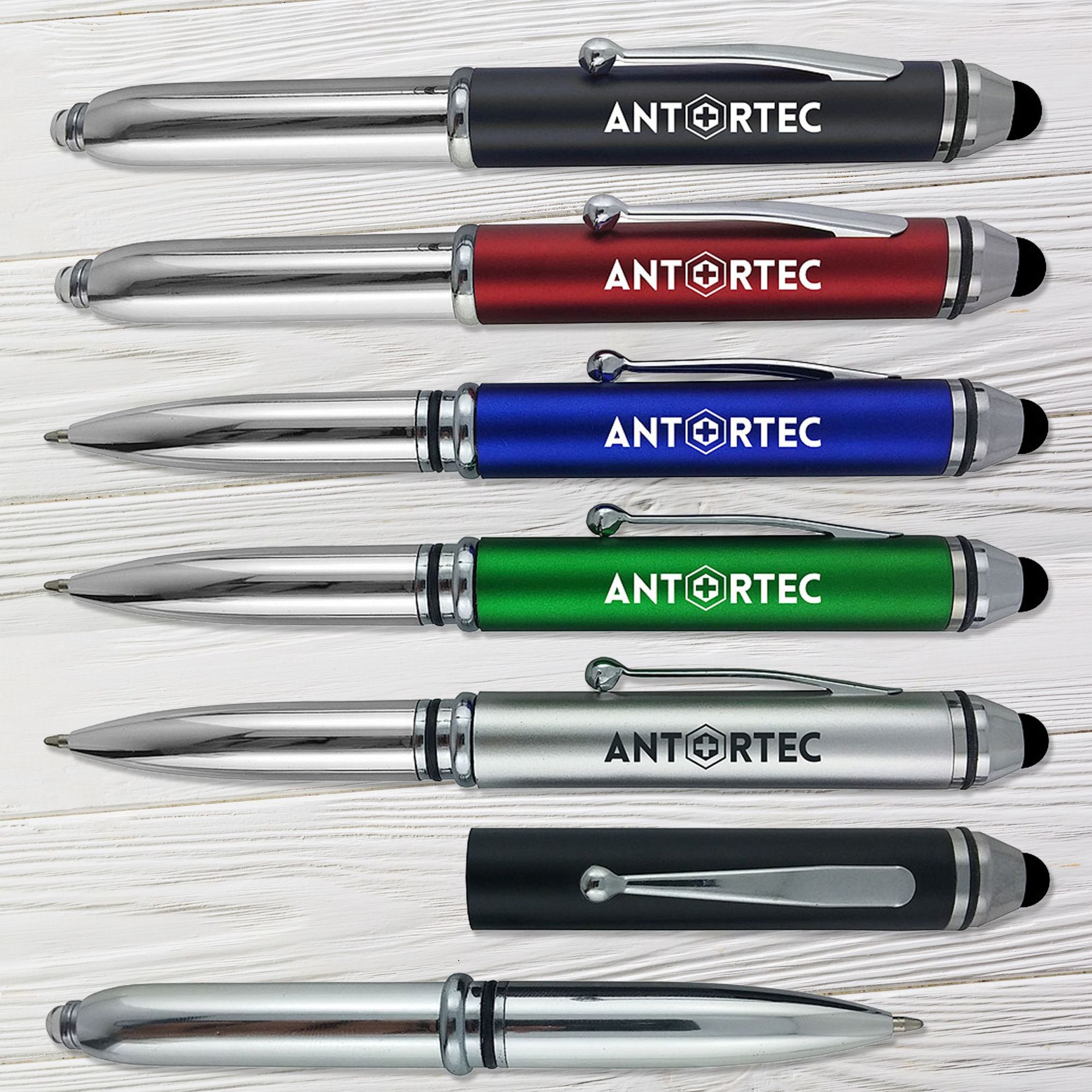 Pen+Stylus+LED Light (Pens Pencils) Captain Notepad