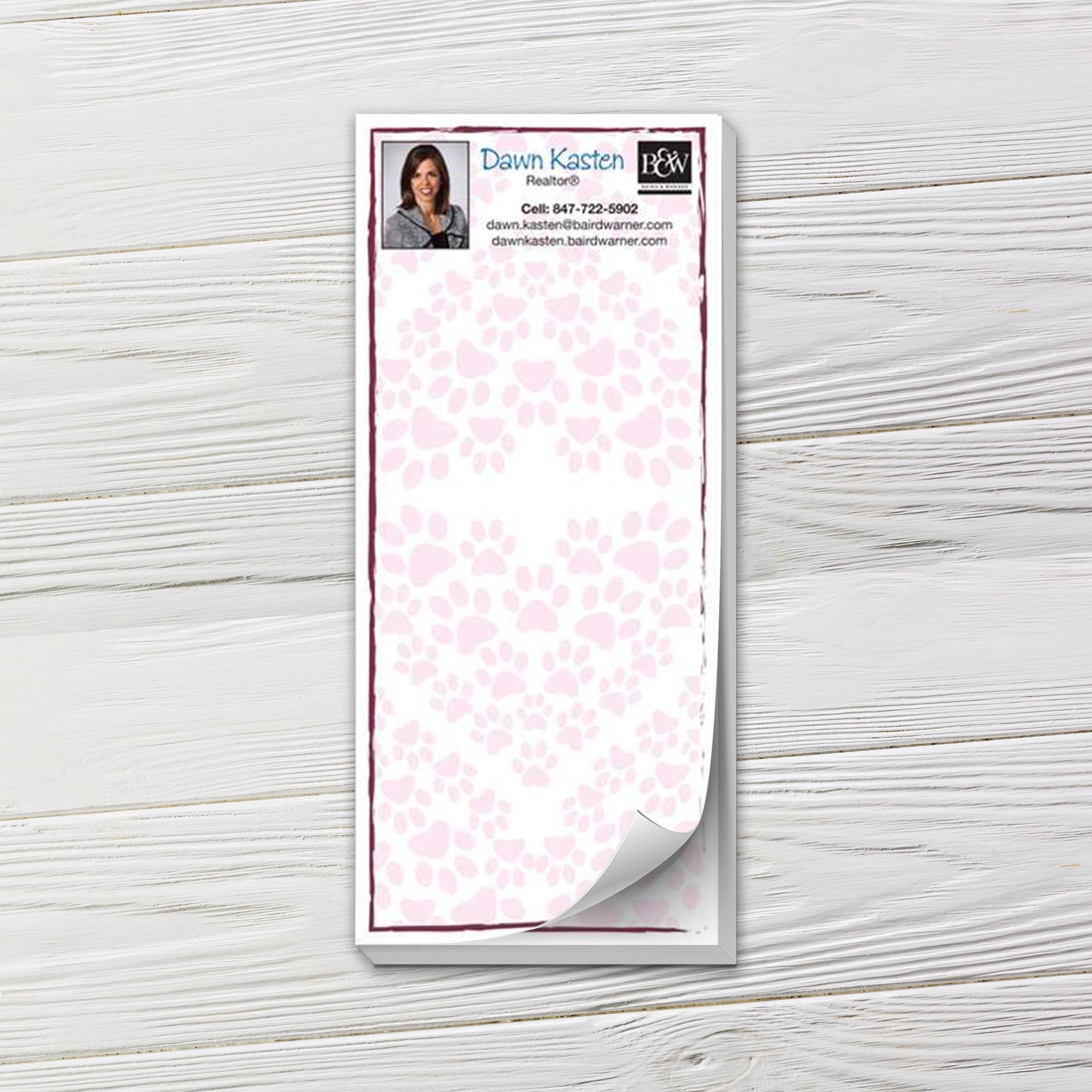 Custom Notepads | Pet Paw Prints (Real Estate Theme Marketing Notepads ...