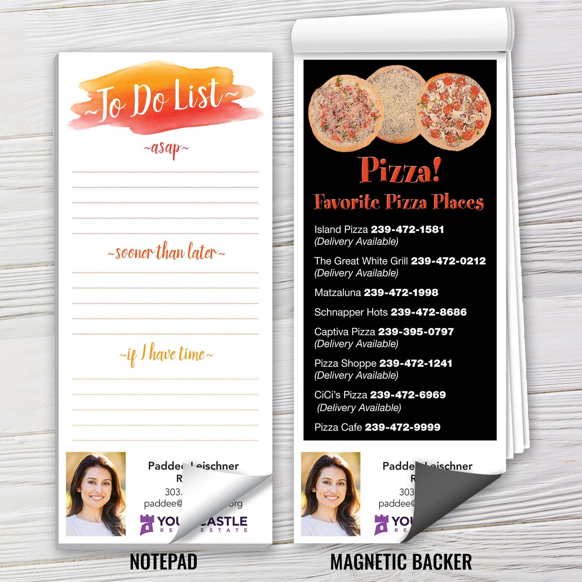 Magnetic Notepad ‚Local Pizza Numbers | Captain Notepad