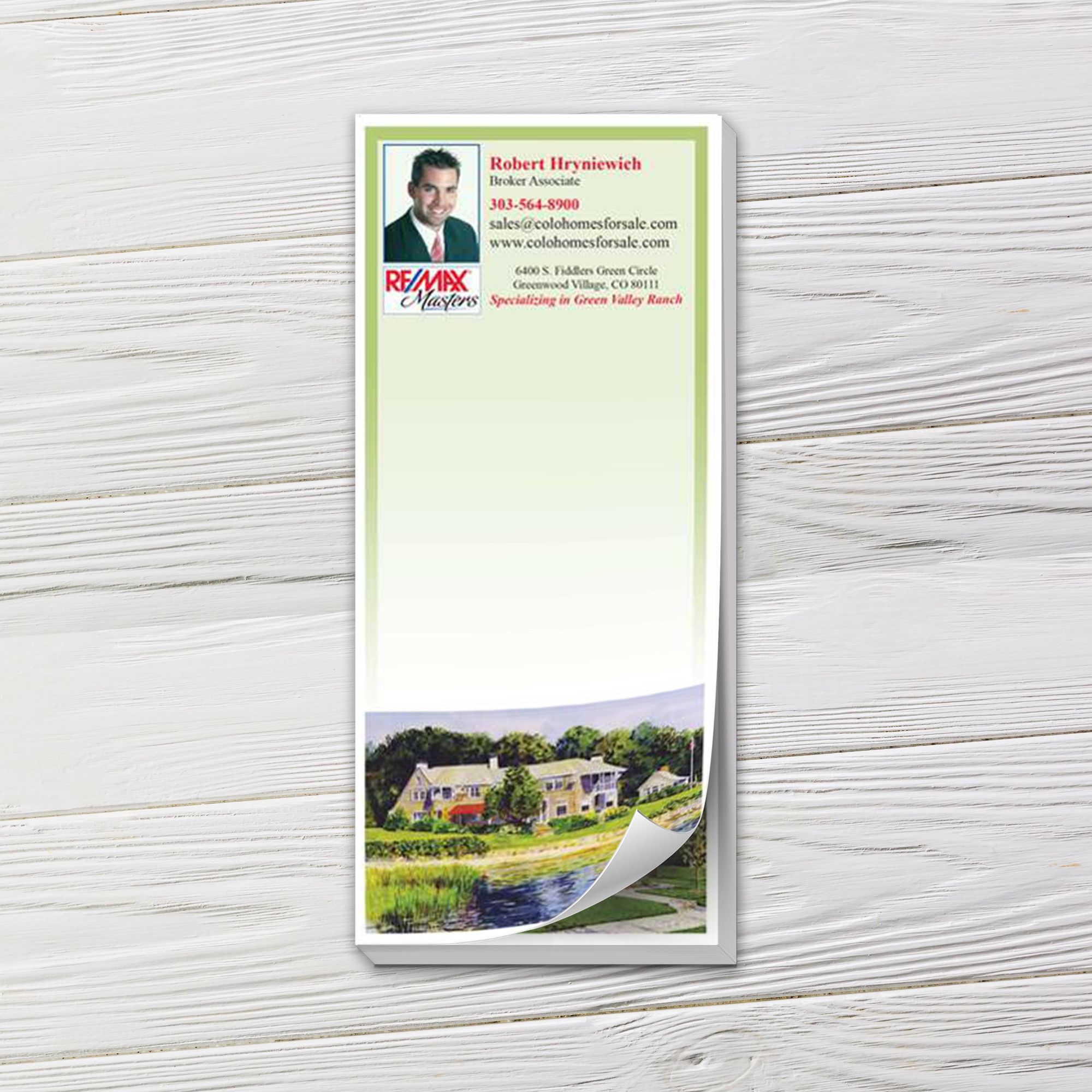 Custom Printed Memo Pad‚ Real Estate Theme, 25 Sheets | Captain Notepad