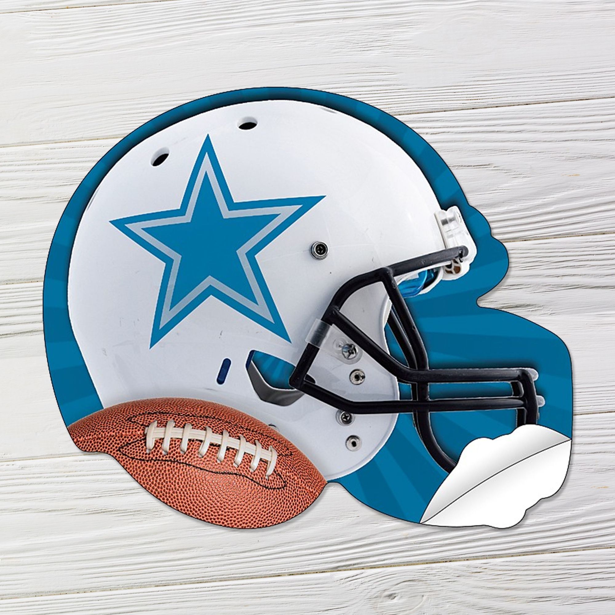 american football helmet vinyl wrap Rico Industries NFL Dallas Cowboys Round Team Color Decal Find autographed Speed Flex and one football helmet wraps Archives -